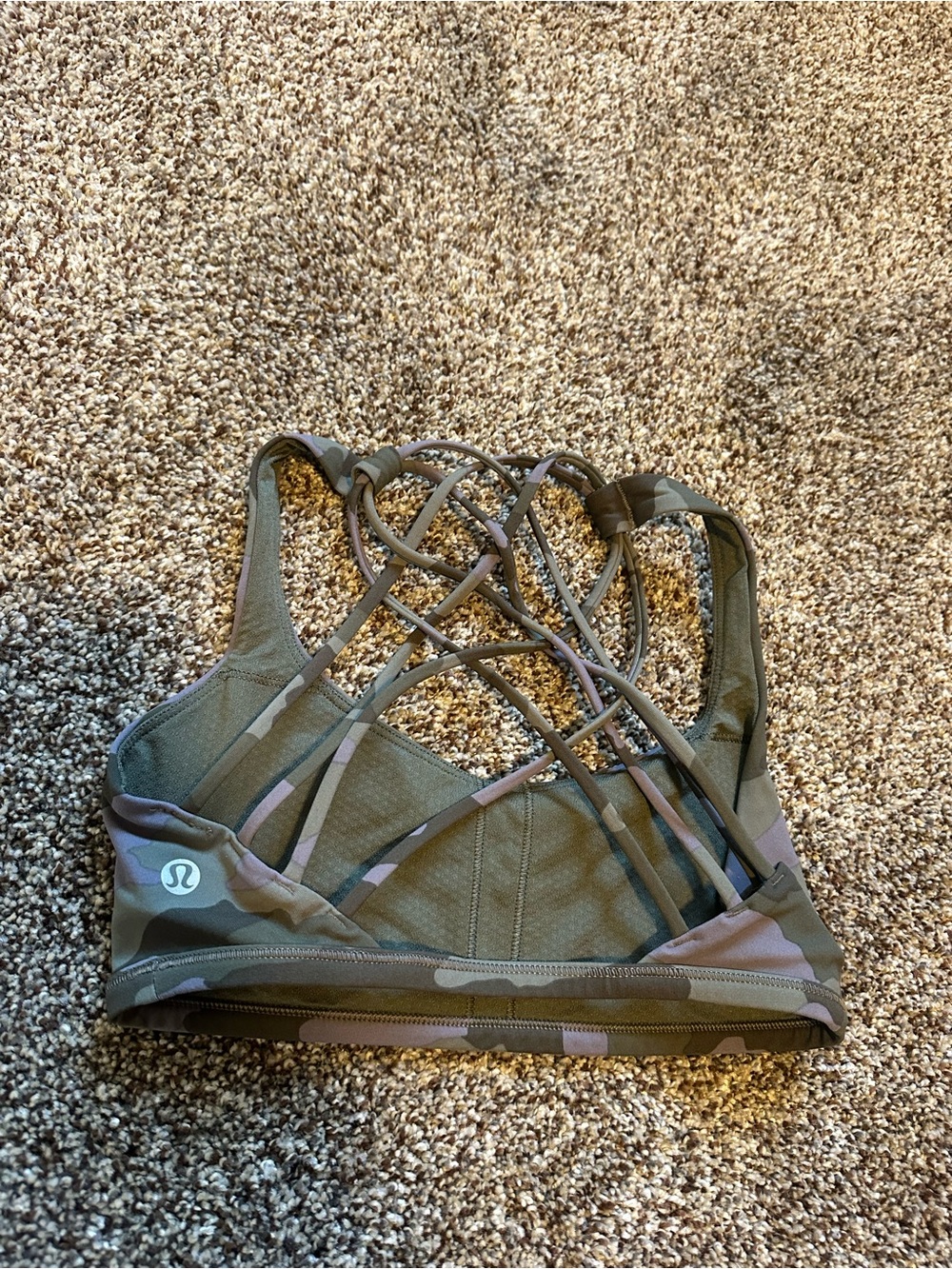 Lululemon Free to Be Wild sports bra in green and purple camo - Picture 2 of 3